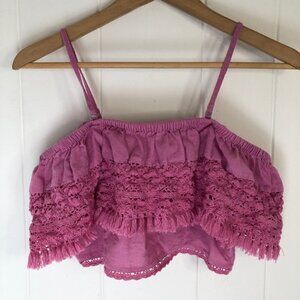 American Eagle Outfitters Womens Linen Blend Crop Top Small